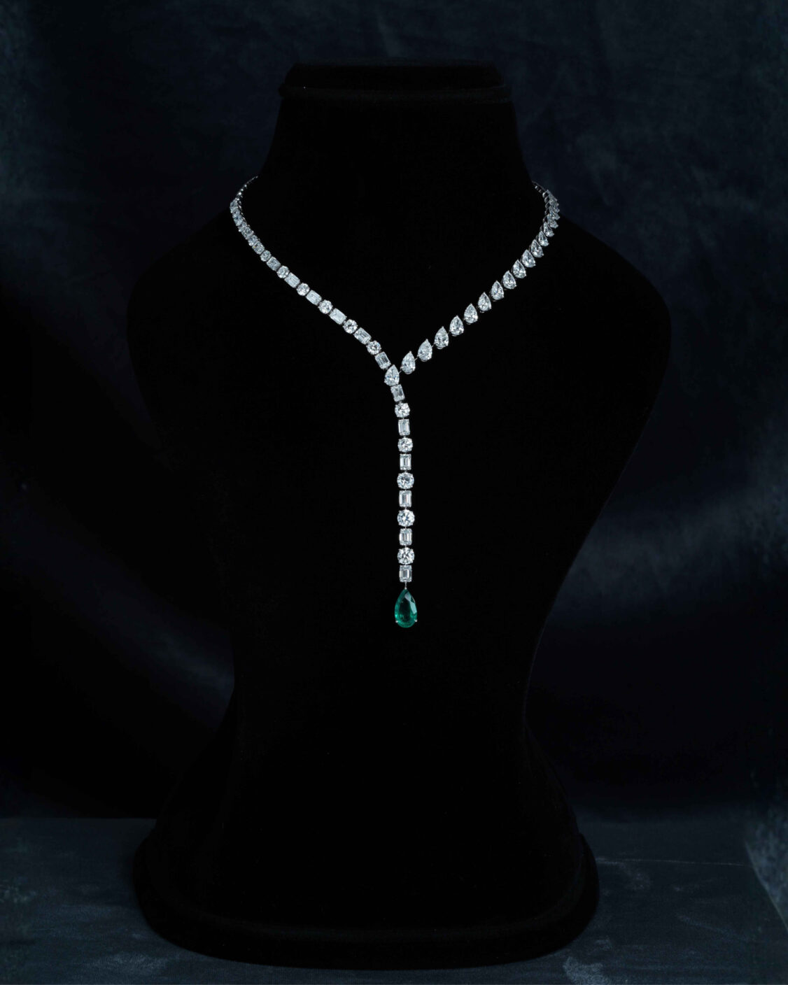 Emerald Drop Lab-Grown Diamond Y-Necklace